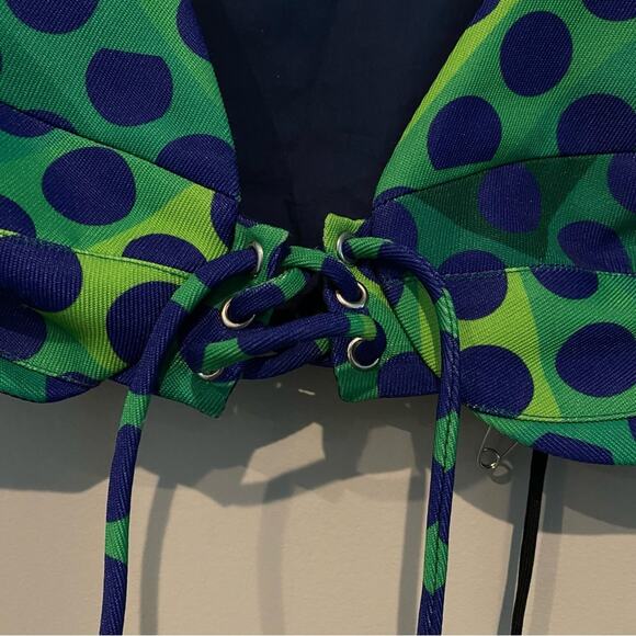 PACO RABANNE Polka Dot Crop Top lace-up twill bralette - Picture 6 of 9